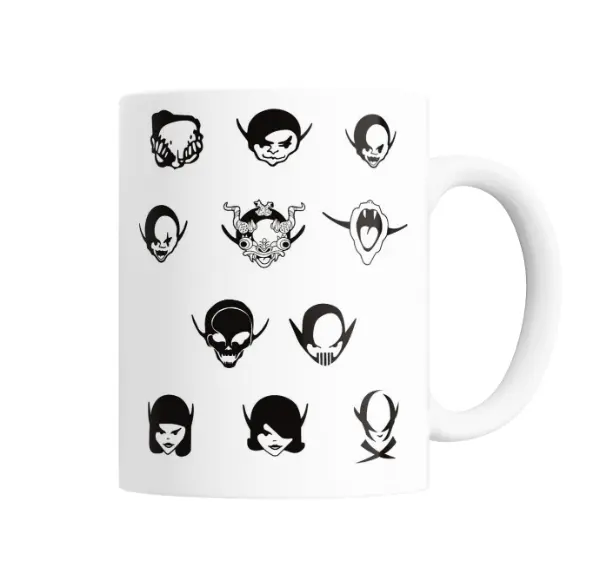 Taza de Cerámica Los Piojos Calaveras con Cuernos