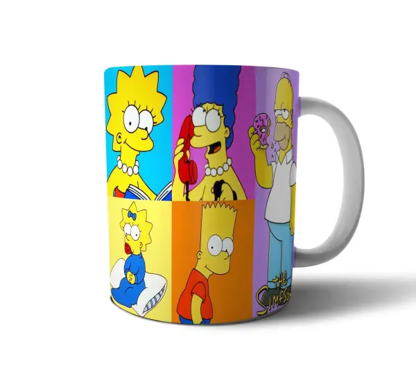 Taza de Cerámica Los Simpson Lisa Marge Maggie Bart y Homero