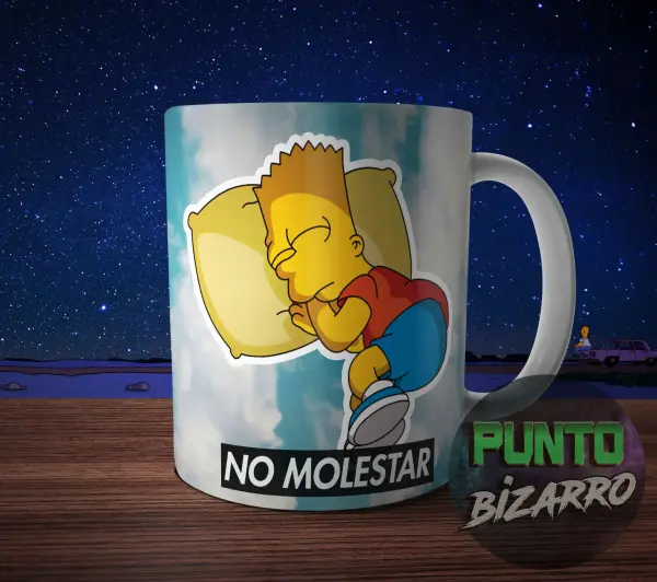 Taza de Cerámica Los Simpson Bart Durmiendo No Molestar