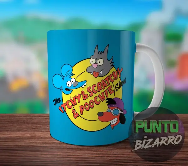 Taza de Cerámica Los Simpson Itchy & Scratchy & Poochie Show