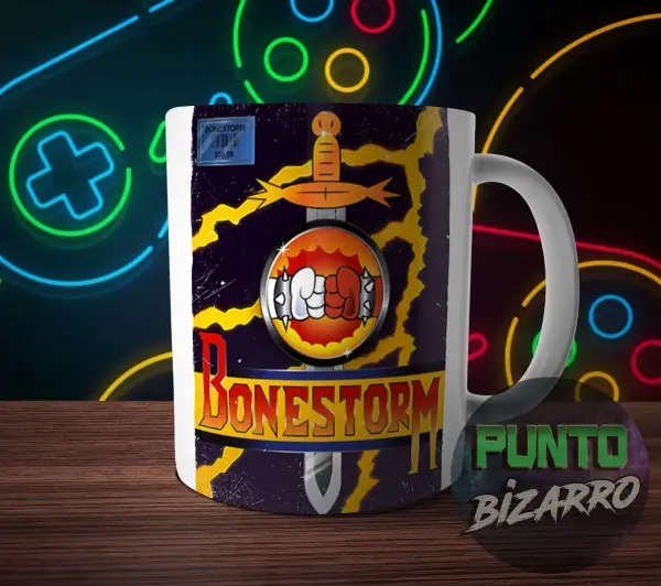 Taza de Cerámica BoneStorm Portada Videojuego Retro