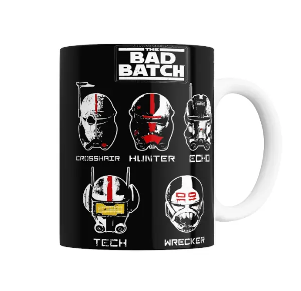 Taza de Cerámica Star Wars The Bad Batch Crosshair Hunter Echo Tech Wrecker