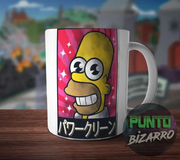 Taza de Cerámica Los Simpson Homero Estilo Anime Powerclean