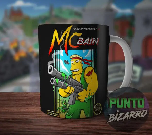 Taza de Cerámica Los Simpson Mc Bain Rainier Wolfcastle