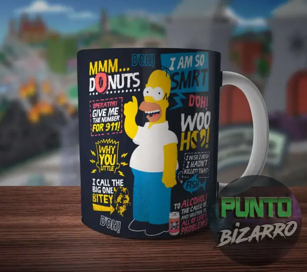 Taza de Cerámica Los Simpson Homero Frases