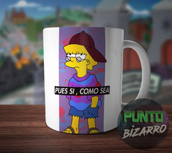 Taza de Cerámica Los Simpson Lisa Pues Si Como Sea