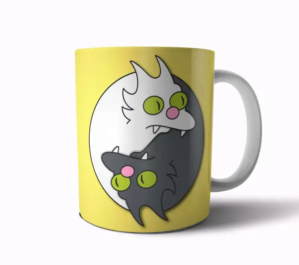 Taza de Cerámica Los Simpson Bola de Nieve Gatos Blanco y Negro