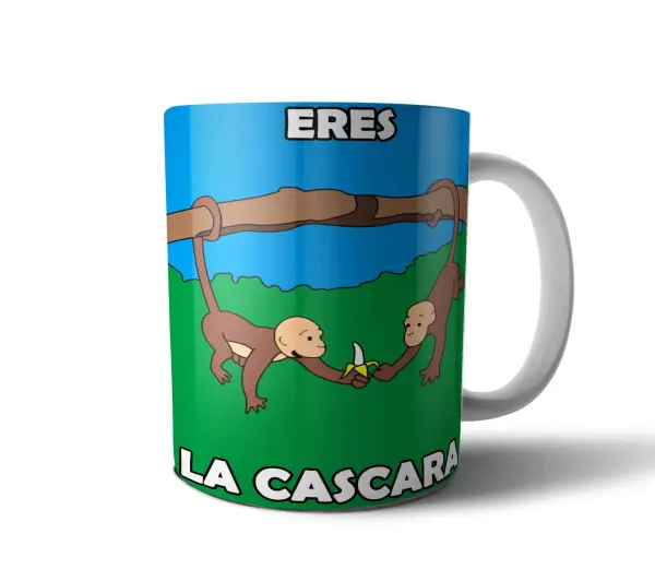 Taza de Cerámica Los Simpson Eres la Cáscara de mi banana Monos y Banana
