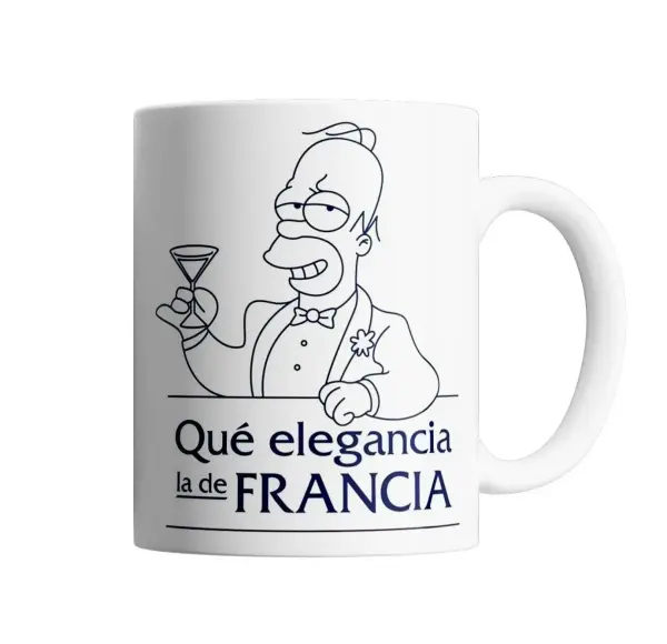 Taza de Cerámica Los Simpson Homero Qué elegancia la de Francia
