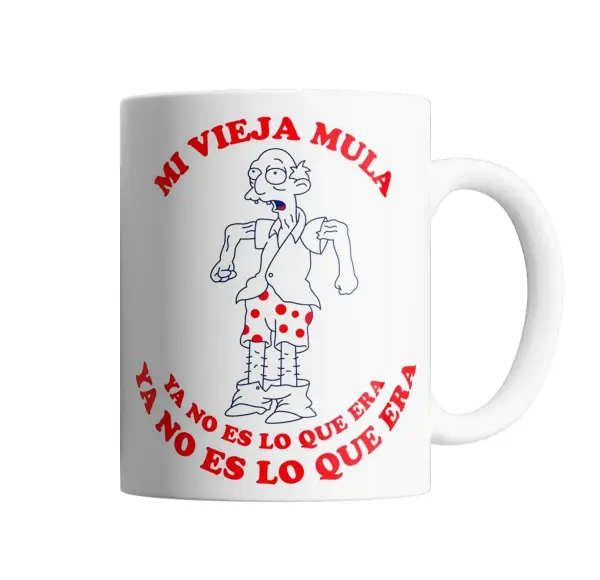 Taza de Cerámica Los Simpson Abuelo Simpson Mi Vieja Mula