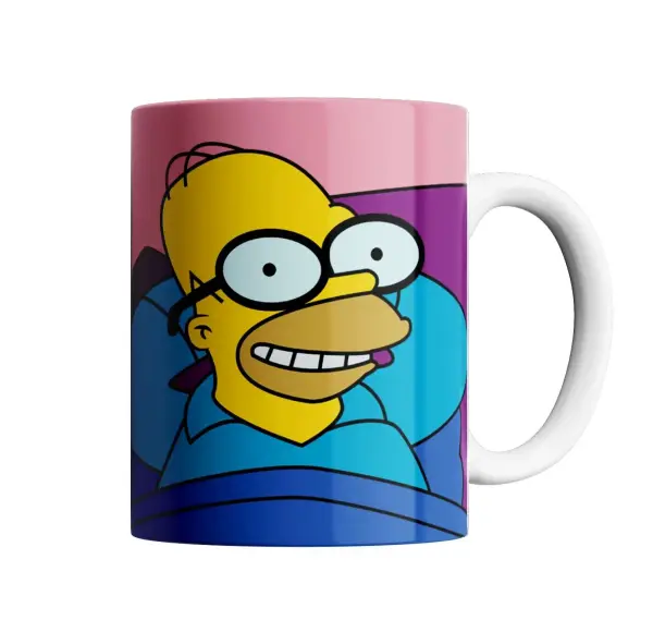 Taza de Cerámica Los Simpson Homer en la cama