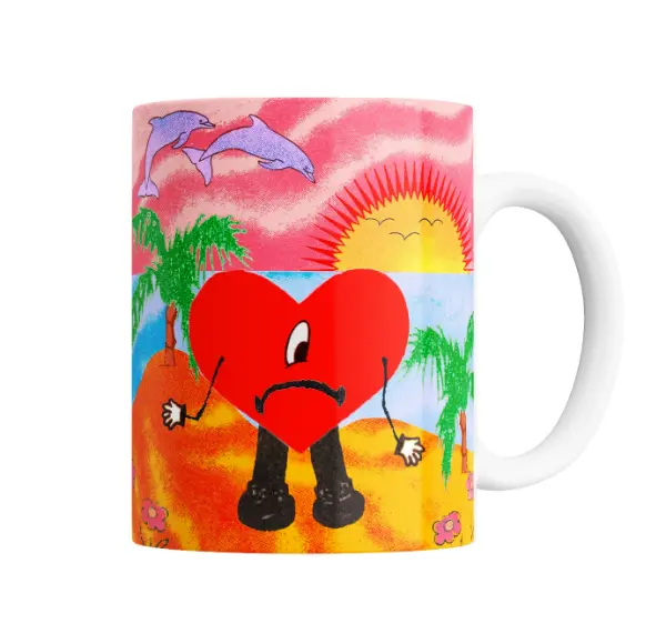 Taza de Cerámica Bad Bunny Un Verano Sin Ti Corazón Triste