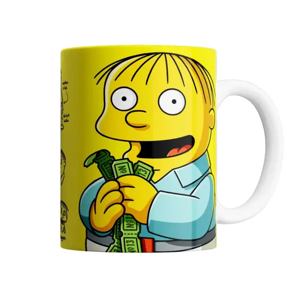 Taza de Cerámica Los Simpson Ralph Wiggum con billetes