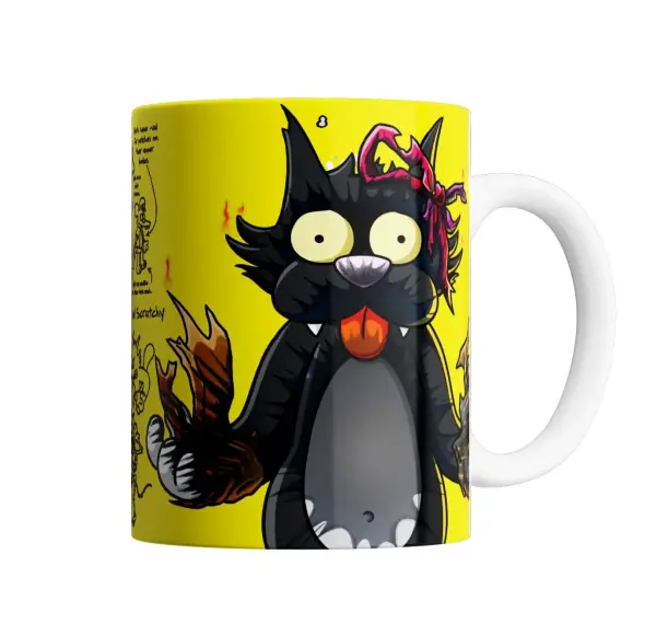 Taza de Cerámica Los Simpson Scratchy en Llamas