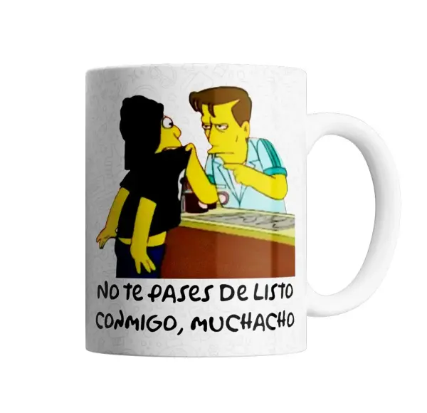 Taza de Cerámica Los Simpson No te pases de listo conmigo muchacho