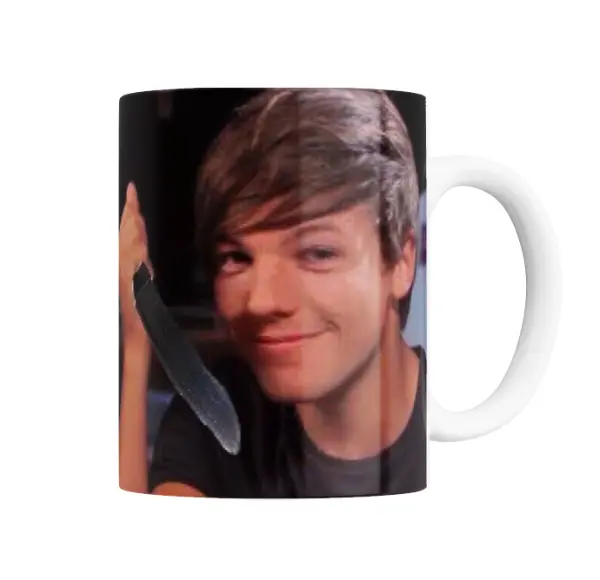Taza de Cerámica Louis Tomlinson Meme Cuchillo