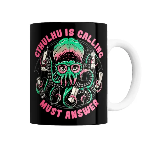 Taza de Cerámica Lovecraft Cthulhu Is Calling Must Answer
