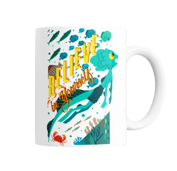 Taza de Cerámica Luca Believe in Yourself Mar y Peces