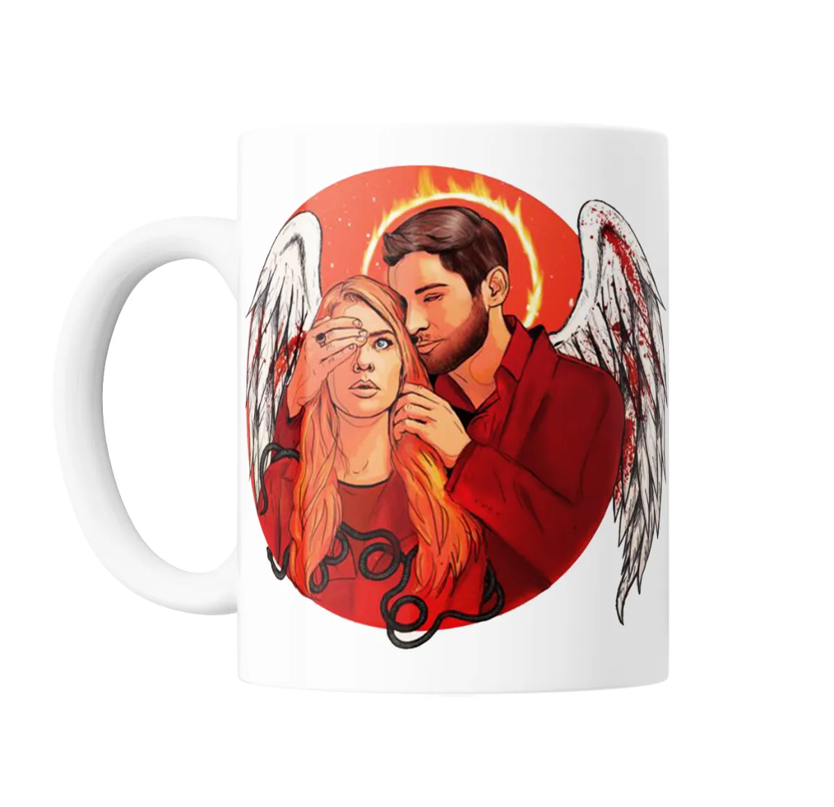 Taza de Cerámica Lucifer Lucifer y Chloe con alas y halo - vista 2