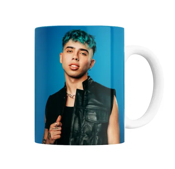 Taza de Cerámica Luck Ra Foto Cabello Turquesa