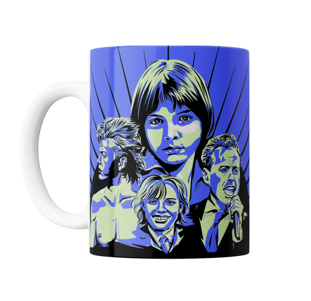 Taza de Cerámica Luis Miguel Retrato Pop Azul Elenco Ilustrado - vista 2
