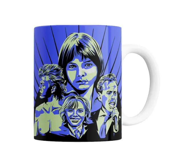 Taza de Cerámica Luis Miguel Retrato Pop Azul Elenco Ilustrado