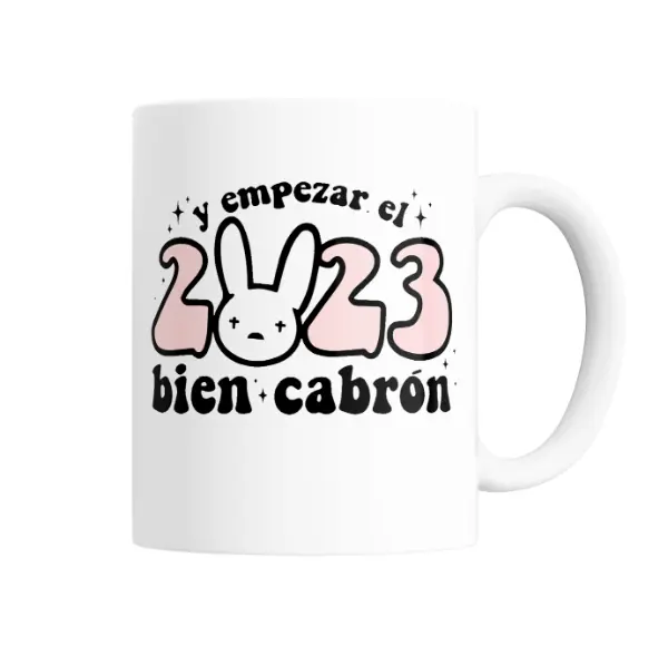 Taza de Cerámica Bad Bunny y empezar el 2023 bien cabrón