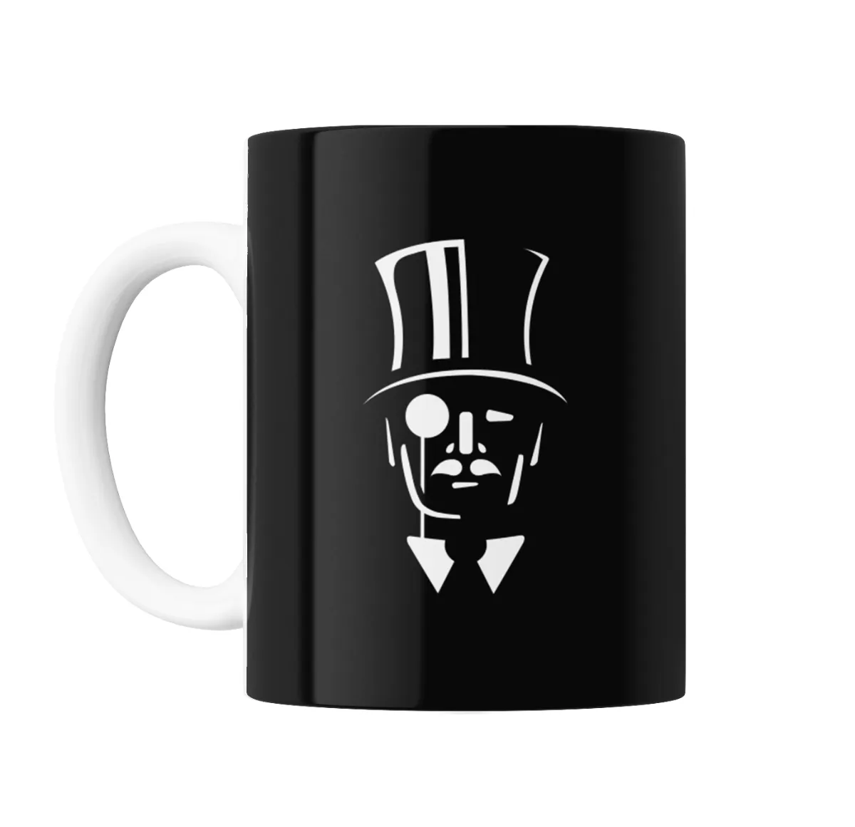 Taza de Cerámica Diseño Negro con Galera y Monóculo - vista 2