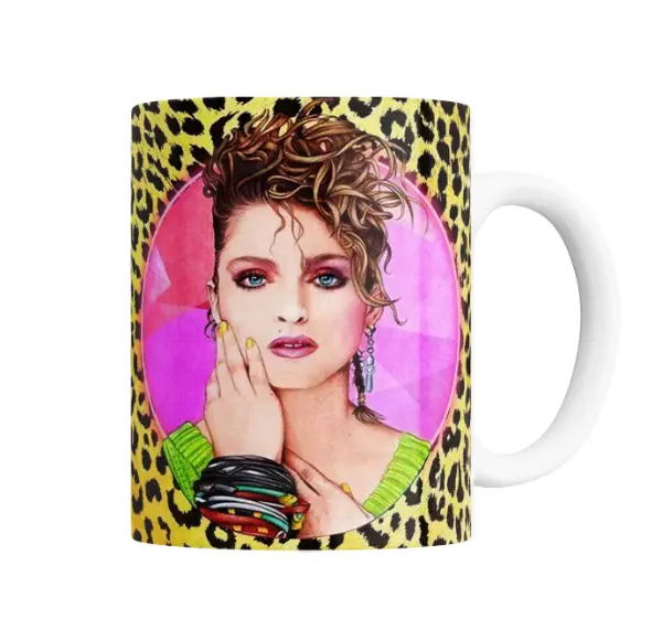Taza de Cerámica Madonna Look Ochentas Leopardo