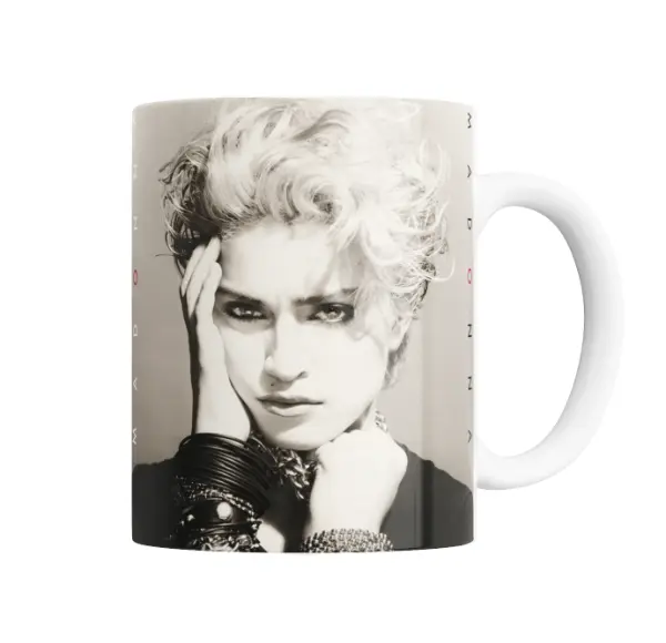 Taza de Cerámica Madonna Retrato Blanco y Negro
