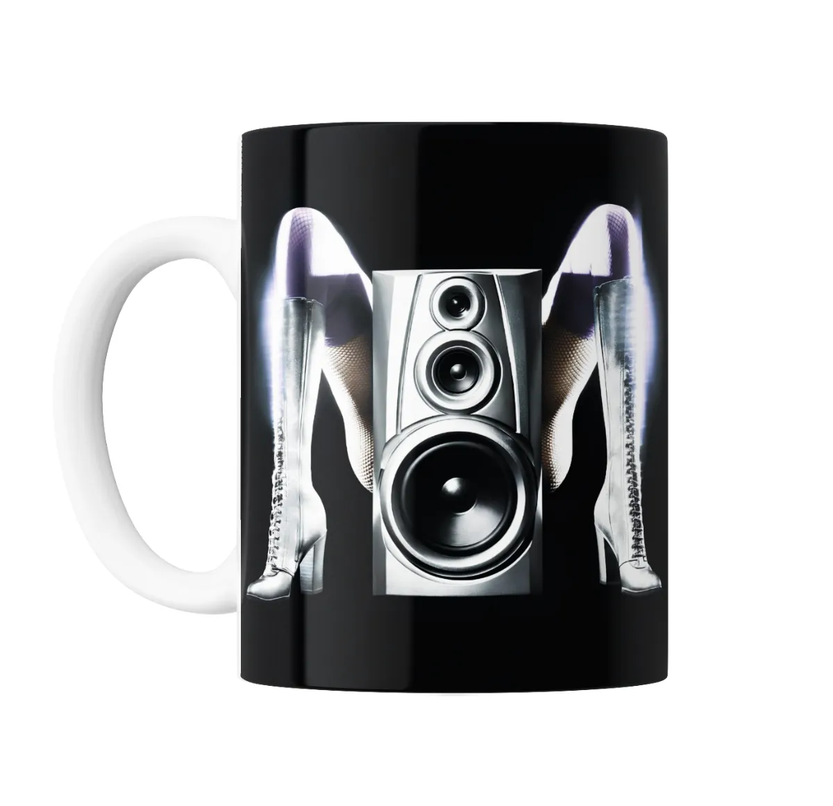 Taza de Cerámica Madonna Parlante y Botas Plateadas - vista 2