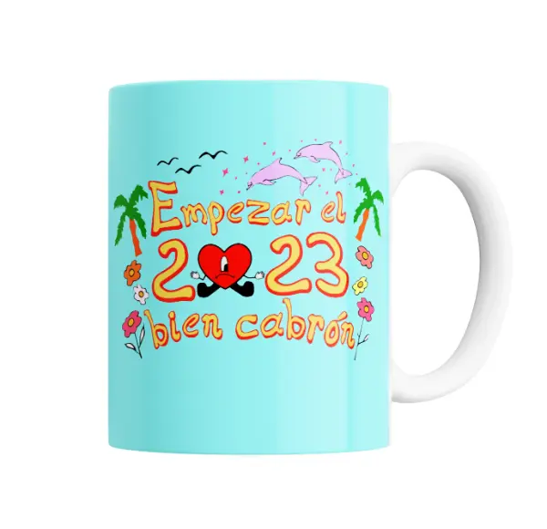 Taza de Cerámica Bad Bunny Empezar el 2023 bien cabrón