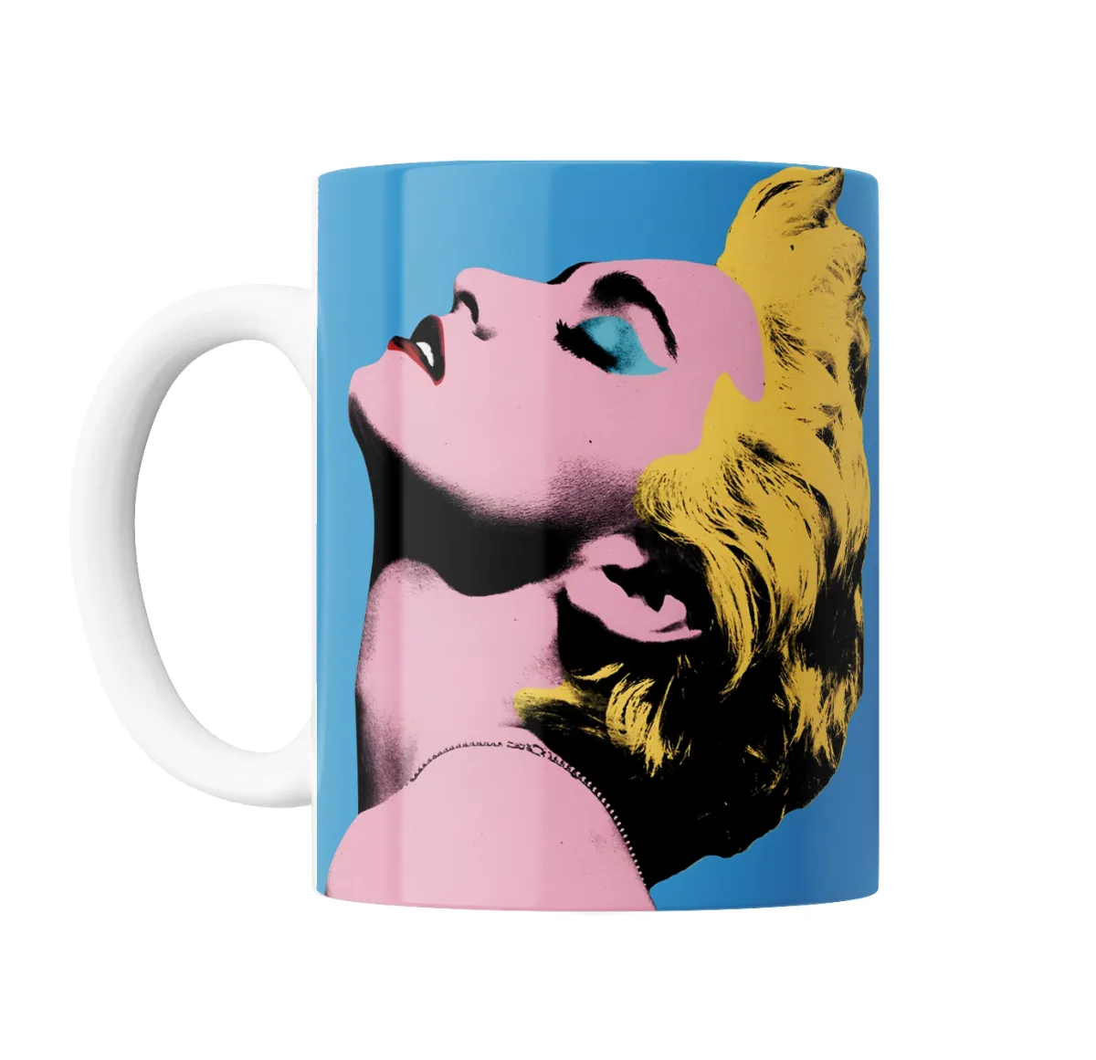 Taza de Cerámica Madonna Retrato Pop Art Azul - vista 2