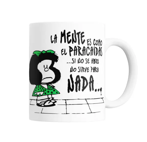 Taza de Cerámica Mafalda La Mente es como el Paracaídas