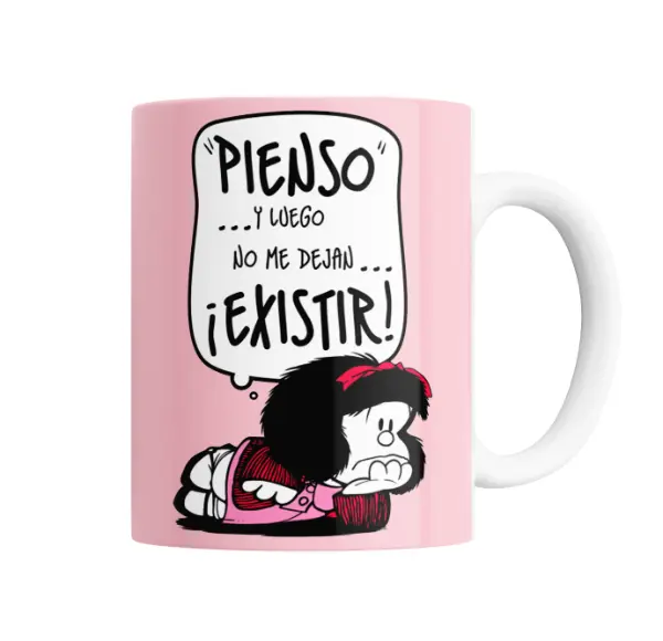 Taza de Cerámica Mafalda Pienso y luego no me dejan existir