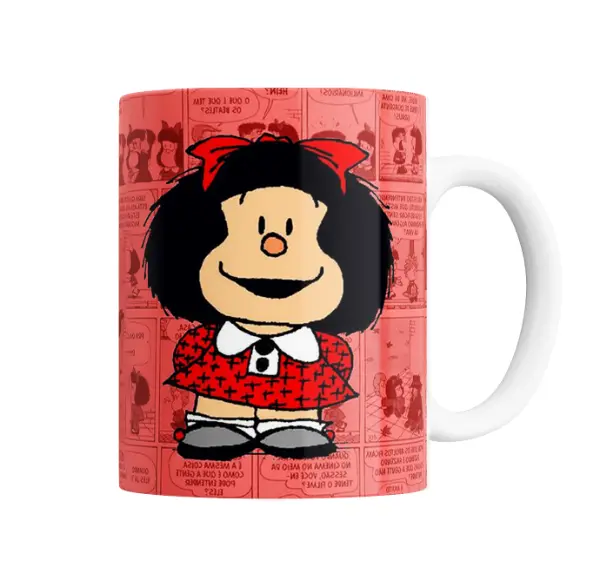 Taza de Cerámica Mafalda Tiras Rojas