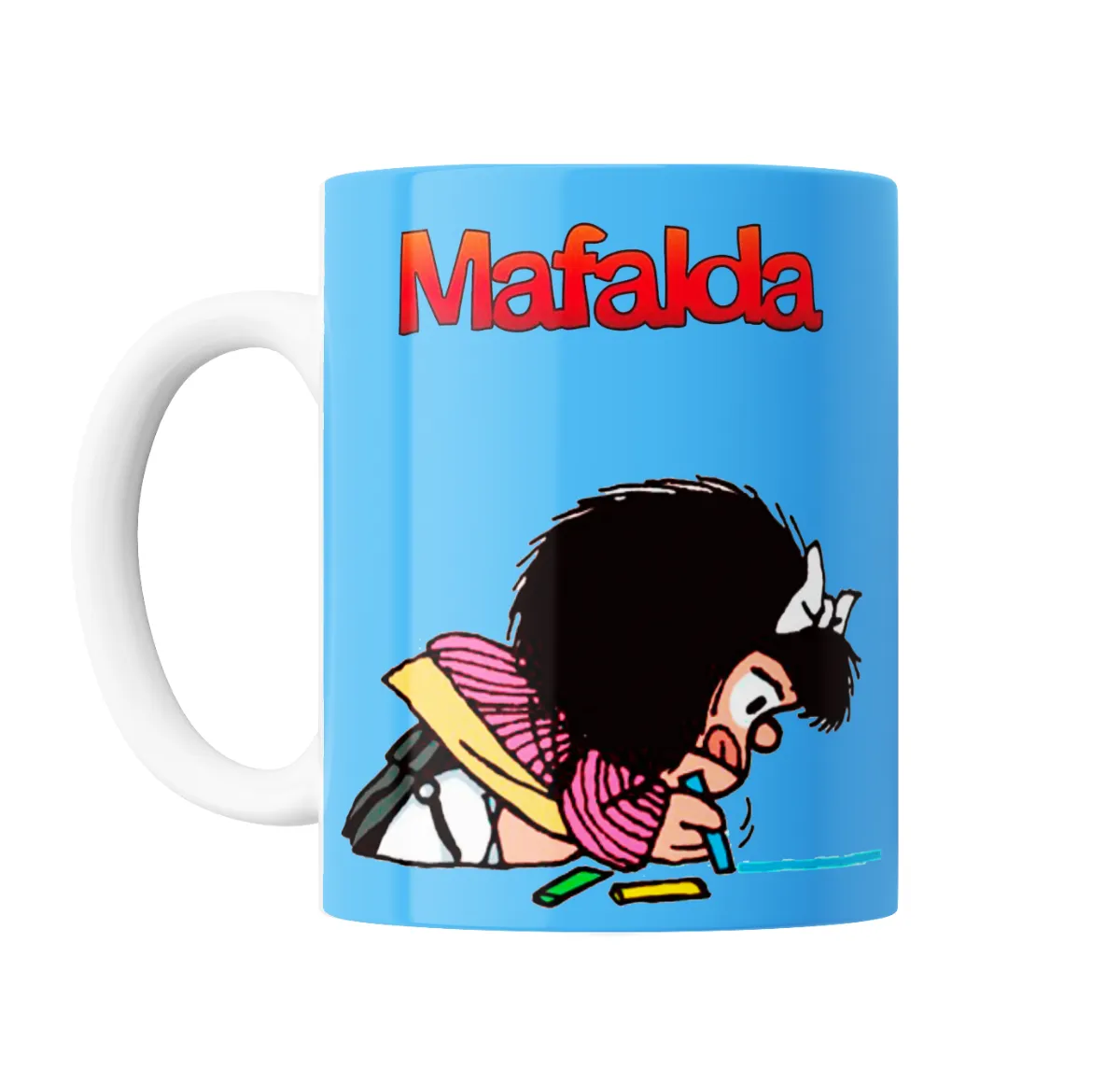 Taza de Cerámica Mafalda Dibujando en el Piso - vista 2