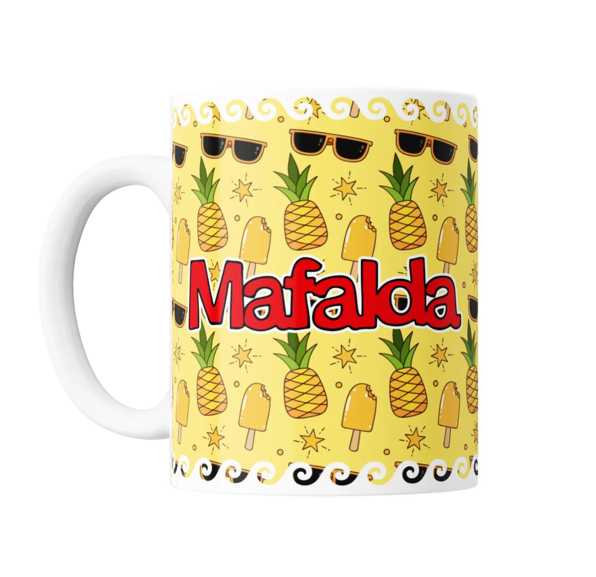 Taza de Cerámica Mafalda Verano Lentes y Piñas - vista 2