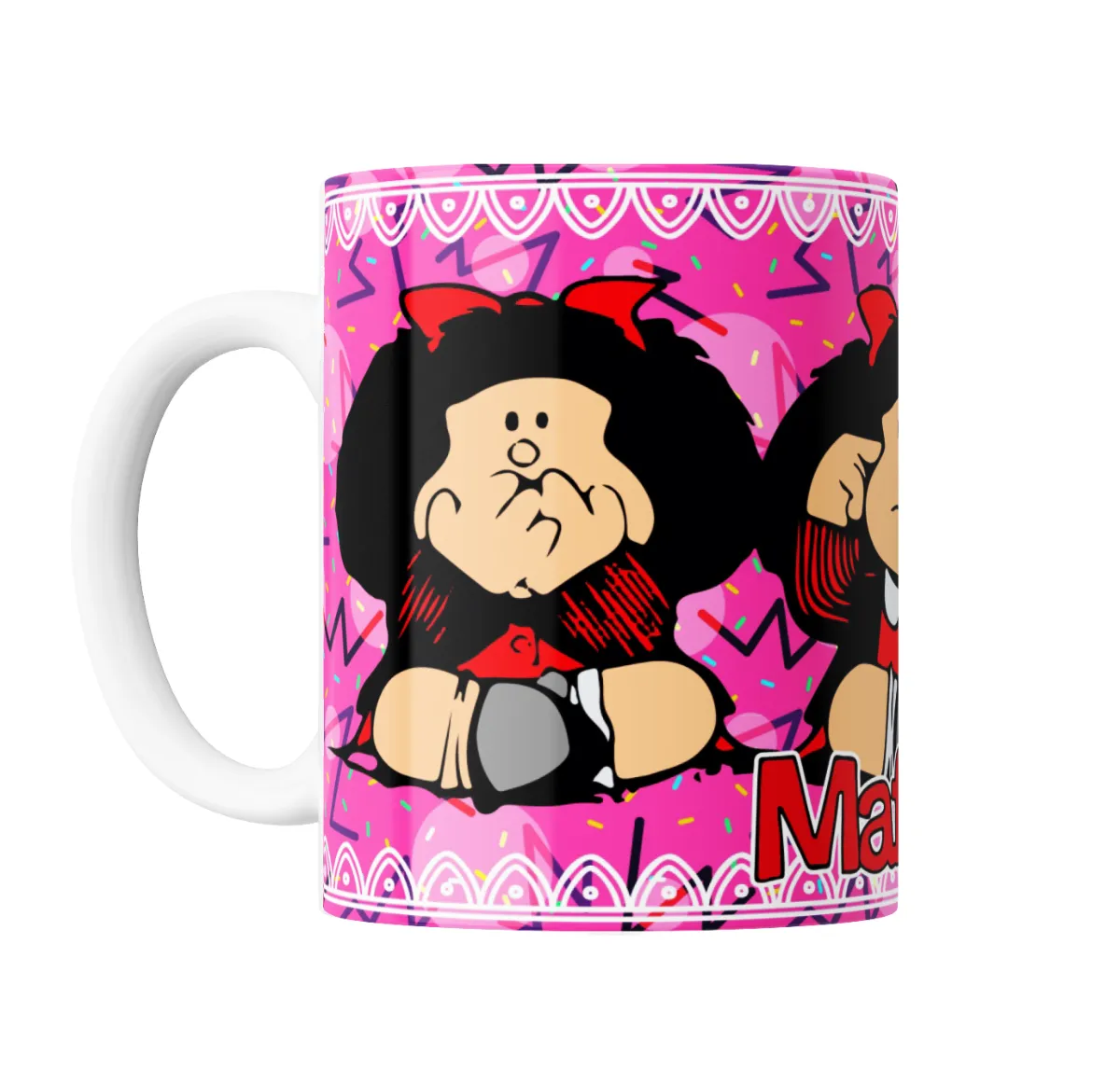 Taza de Cerámica Mafalda Rosa Diseño Clásico - vista 2