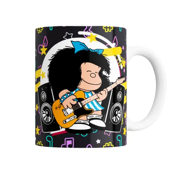 Taza de Cerámica Mafalda Guitarra Rock