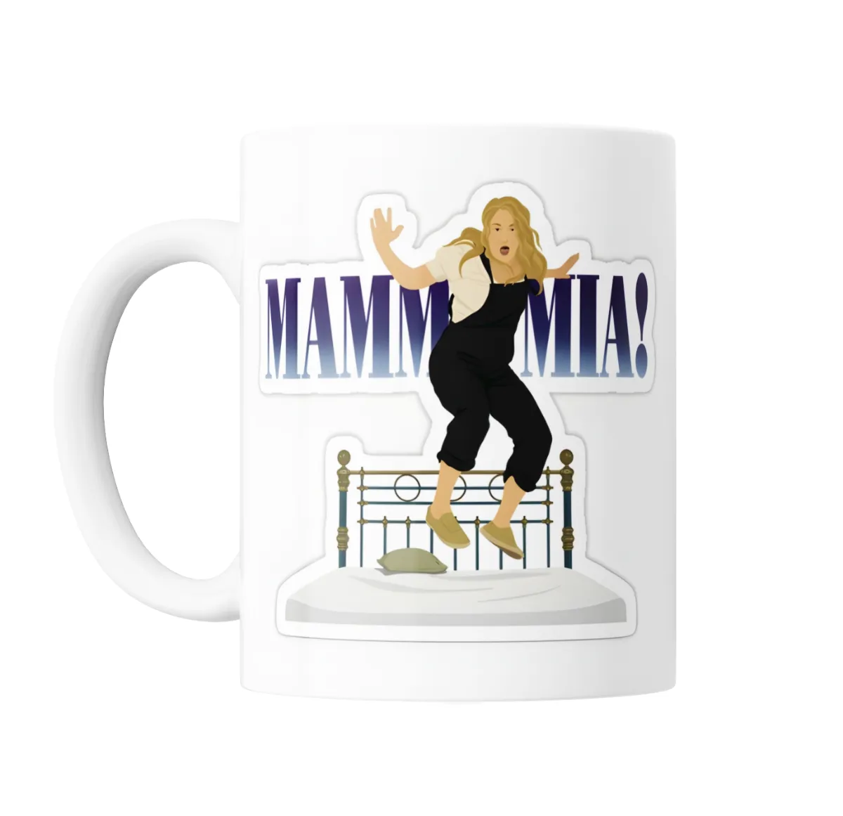 Taza de Cerámica Mamma Mia Mujer Saltando en la Cama - vista 2