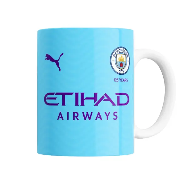 Taza de Cerámica Manchester City Camiseta Titular 125 Años