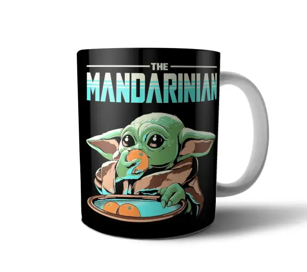 Taza de Cerámica The Mandalorian Grogu Naranjas