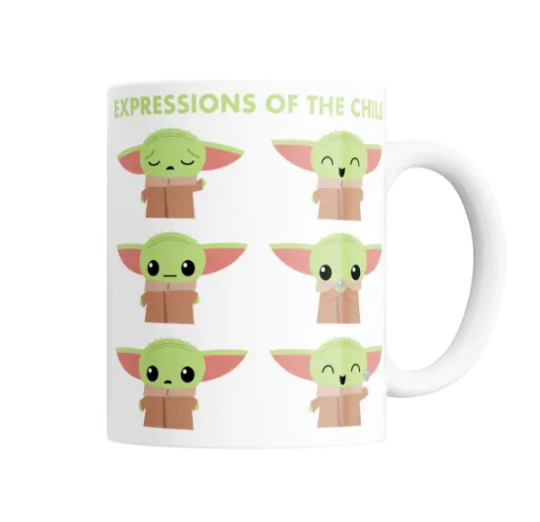 Taza de Cerámica Star Wars The Mandalorian Expresiones del Niño Grogu