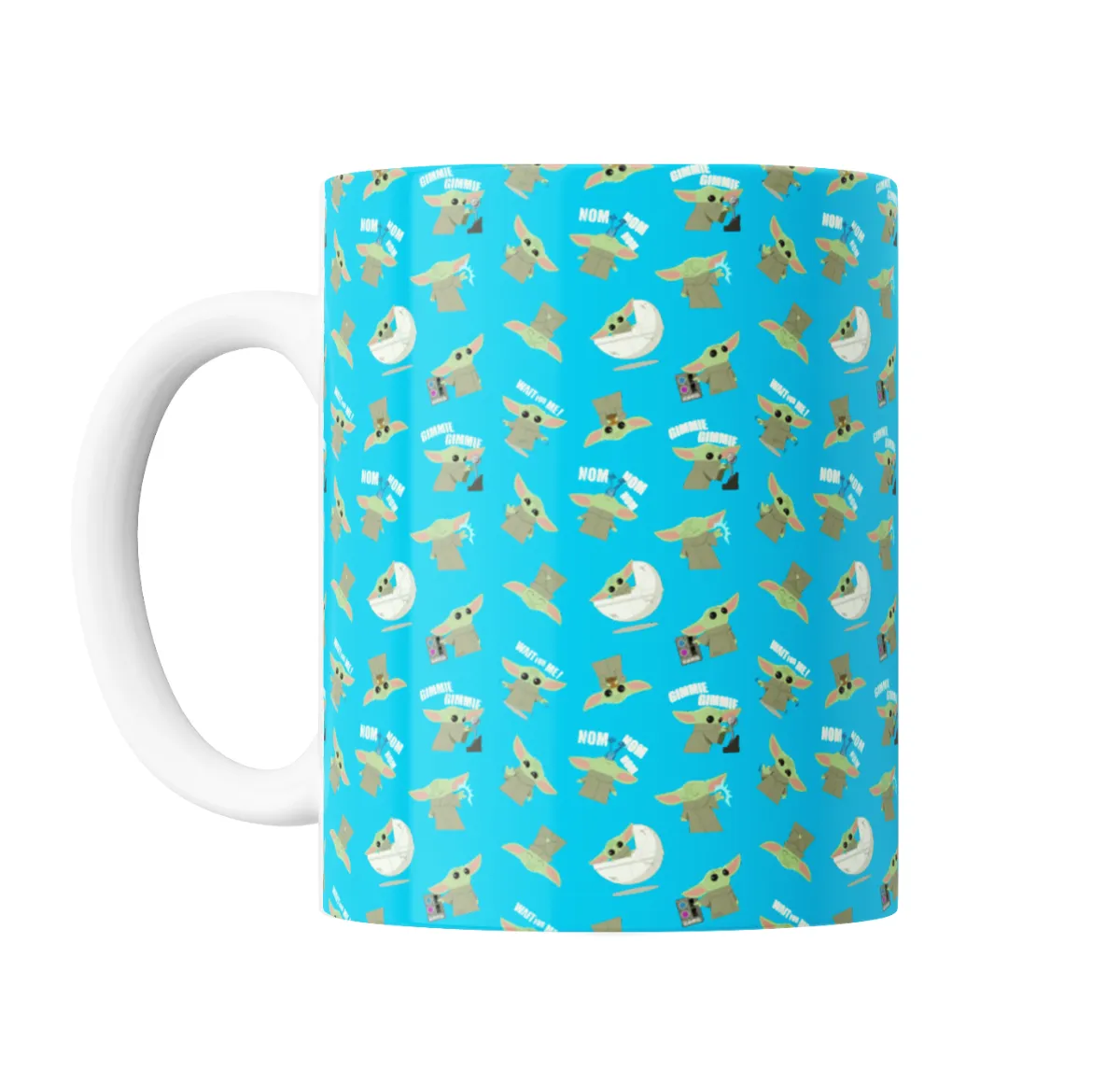 Taza de Cerámica Mandalorian Grogu Patrón Gimmie Nom Wait for Me - vista 2
