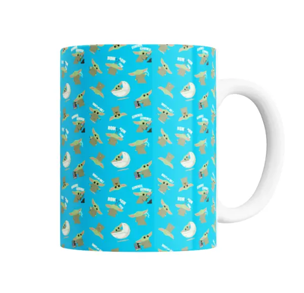 Taza de Cerámica Mandalorian Grogu Patrón Gimmie Nom Wait for Me