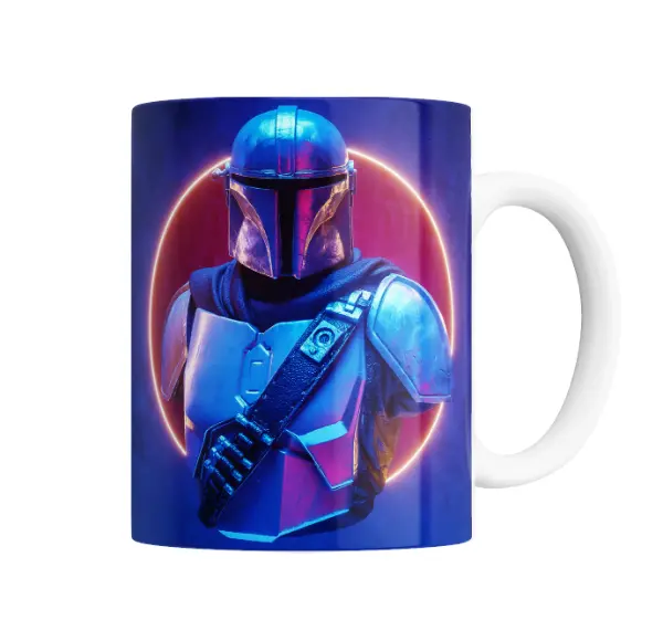 Taza de Cerámica Mandalorian Neón