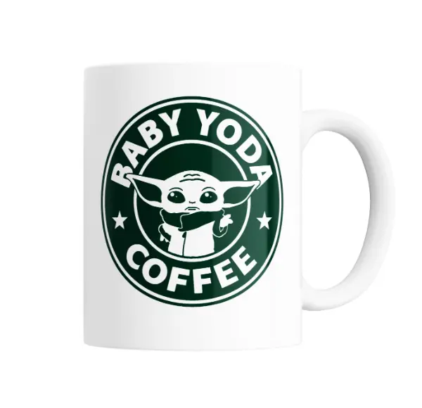 Taza de Cerámica Mandalorian Baby Yoda Coffee