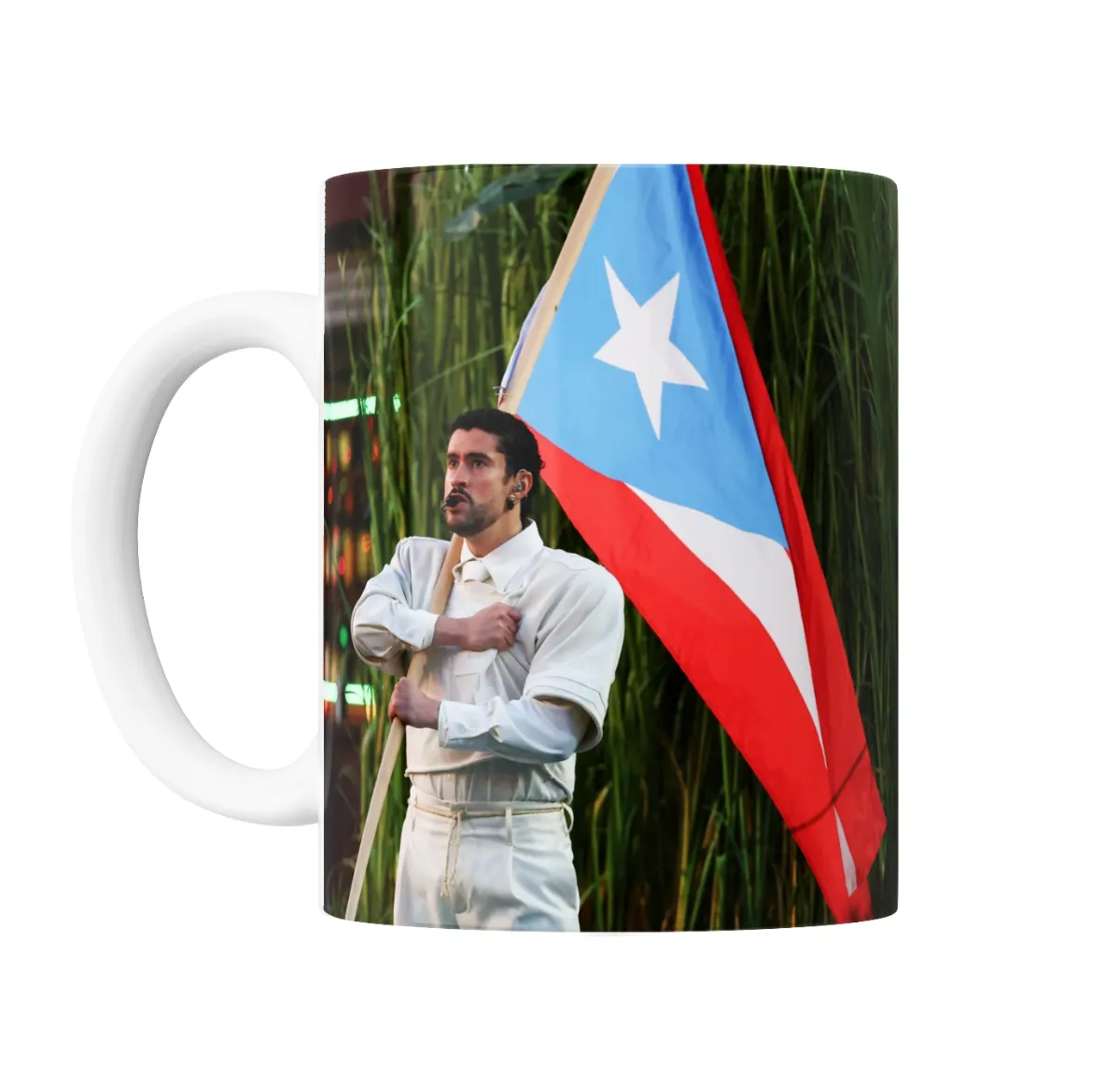Taza de Cerámica Bad Bunny con Bandera de Puerto Rico - vista 2