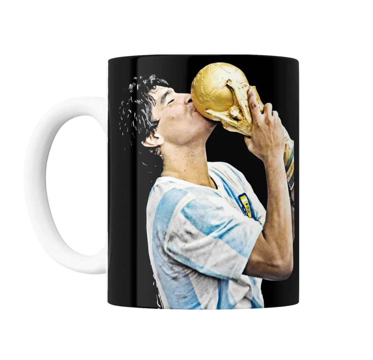Taza de Cerámica Maradona besando la Copa del Mundo - vista 2